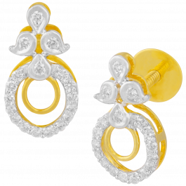 Sparkling Floral Concentric Diamond Earrings