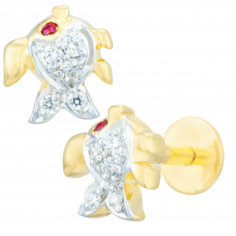 Pretty Little Baby Fish Kids Diamond Earrings