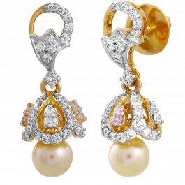 Dashing Pearl Diamond Earrings