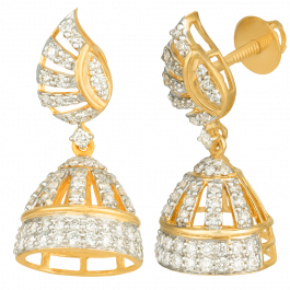 Traditional Sparkling Jhumkas Diamond Earrings