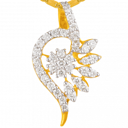Dazzling Semi Floral Diamond Pendant