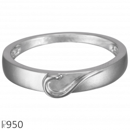 Stunning Matt Finish Wave Design Platinum Ring