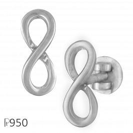 Elegant Infinity Loop Platinum earrings