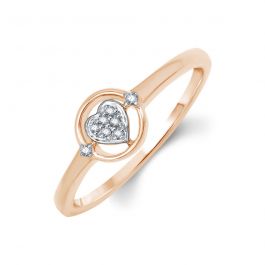 Glittering Heartine Design Diamond Ring