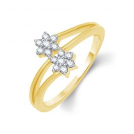 Dazzling Twin Floral Design Diamond Ring
