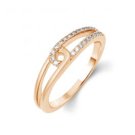 Lovely Link Design Sparkling Diamond Ring