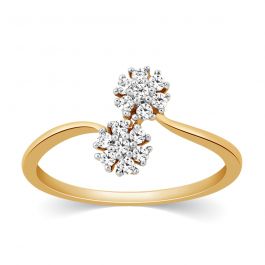 Dazzling Dual Floral Design Diamond Ring