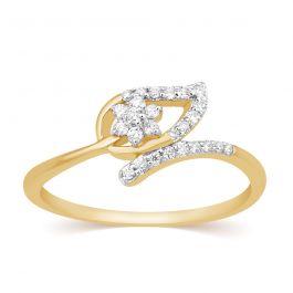 Beautiful Leaf with Floral Design Diamond Ring