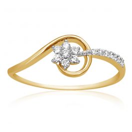 Floral with Spiral Design Diamond Ring