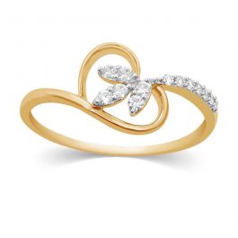 Awesome Heartine with Leaf Design Diamond Ring