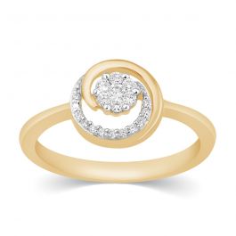 Floral and Spiral Design Diamond Ring