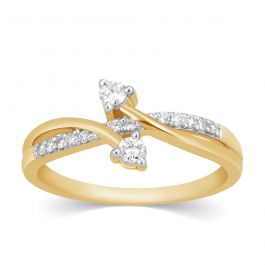 Dual Cross Arrow Design Diamond Ring