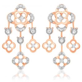 Graceful Geometric Shape Hanging Design Diamond Earrings