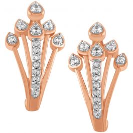 Gorgeous Gardening Grass Design Diamond Earrings