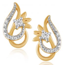 Sparkling Stone Diya Stud Diamond Earrings