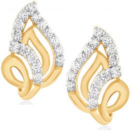 Dazzling Diya Design Diamond Earrings