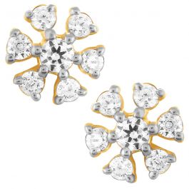 Charming Floral Design Diamond Earrings