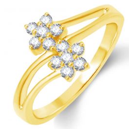 Amazing Dual Floral Design Diamond Ring