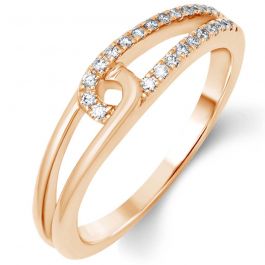 Lovely Link Design Sparkling Diamond Ring