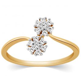 Dazzling Dual Floral Design Diamond Ring