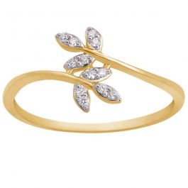 Lovely Leaf Design Diamond Ring