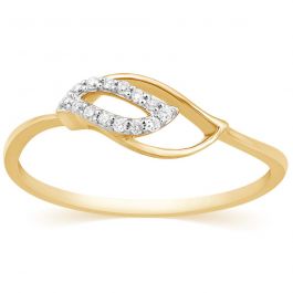 Lovely Leaf Design Diamond Ring