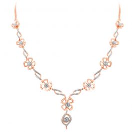 Beautiful Bridal Collection Floral Design Diamond Necklace