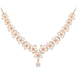 Graceful Floral Design Diamond Necklace