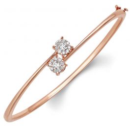 Symmetrical  Sleek and Floral Design Diamond Bracelet