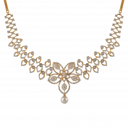 Dazzling Floral Design Diamond Necklace