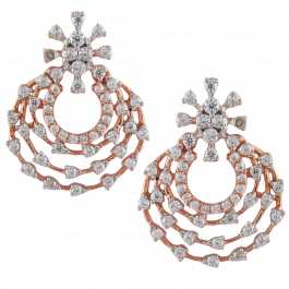 Enticing Floral Concentric Diamond Earrings
