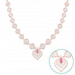 Eccentric Sleek Ruby Studded Diamond Necklaces