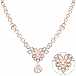 Captivating Floral Drop Diamond Necklaces 