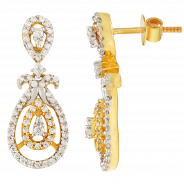 Stylish Double Pear Drop Diamond Earrings