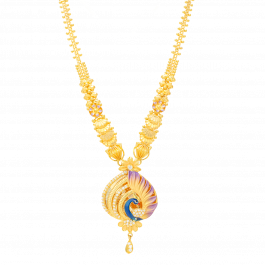 Allure Semi Stone Enamel Peacock Gold Necklaces