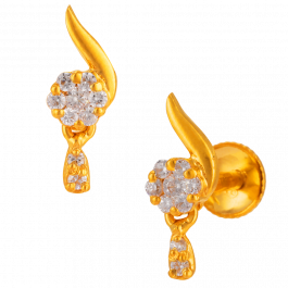 Tremendous Floral Gold Earrings