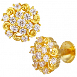 Azure Beauty Floral Gold Earrings