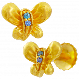 Pretty Butterfly Kids Gold Earrings