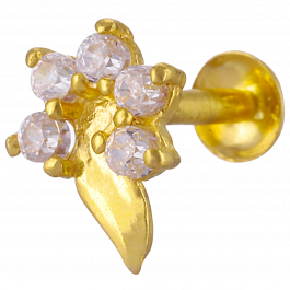 Contemporary Floral Gold Nosepin