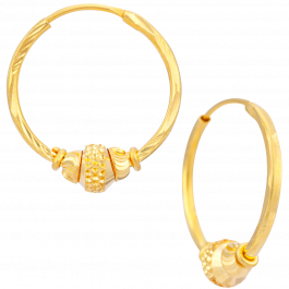 Stylish Glossy Bead Gold Earrings