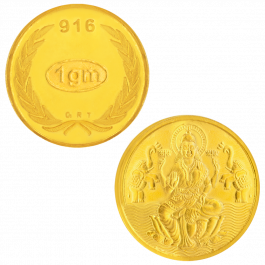 22KT Gold 1 Gram Lakshmi Coin-26D078478