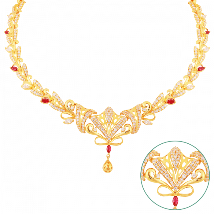 Buy Gold Necklace 102A266627 | GRT Oriana