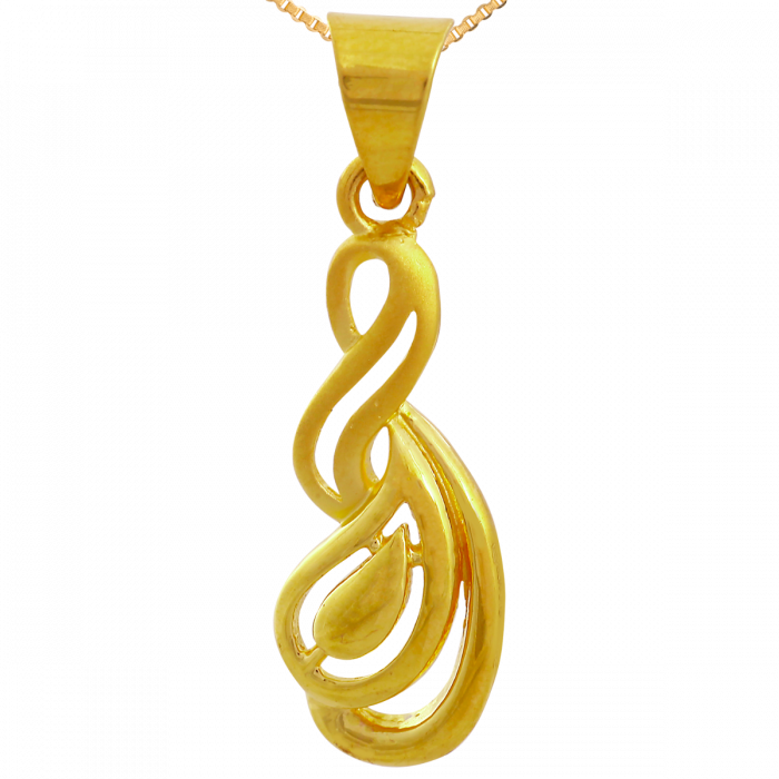 Buy Pleasing Leaf Design Gold Pendant 