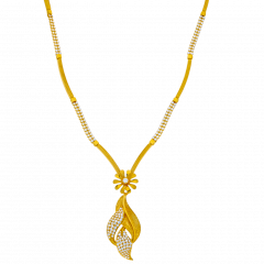 Floral Design Locket with Leaf Pendant Gold Necklace