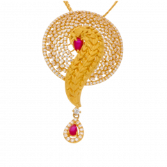 Dew Drop Hanging with Sparkling Stone Gold Pendant