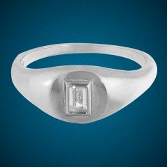 Trendy Single Stone Silver Rings