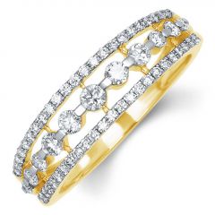 Sparkling Stone Design Diamond Ring