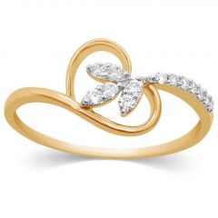 Awesome Heartine with Leaf Design Diamond Ring