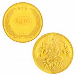 22KT Gold 8 Grams Lakshmi Coin-26D021704